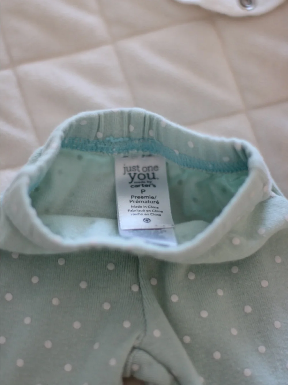 Carter's Mint Green Polka Dot Footed Pants